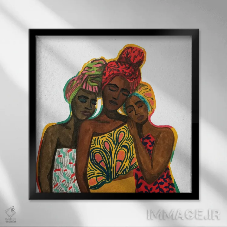 تابلو خواهرانگی اثر کارولین چسیا - نمای قابدار مشکی