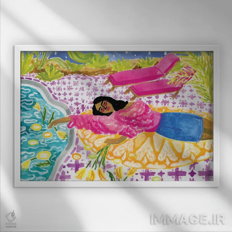 تابلو مرکبات اثر کارولین چسیا - نمای قابدار سفید