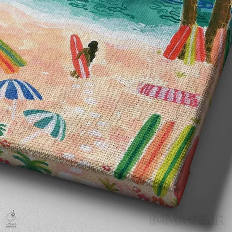 تابلو حمام آرام اثر کارولین چسیا - نمای نزدیک بافت بوم