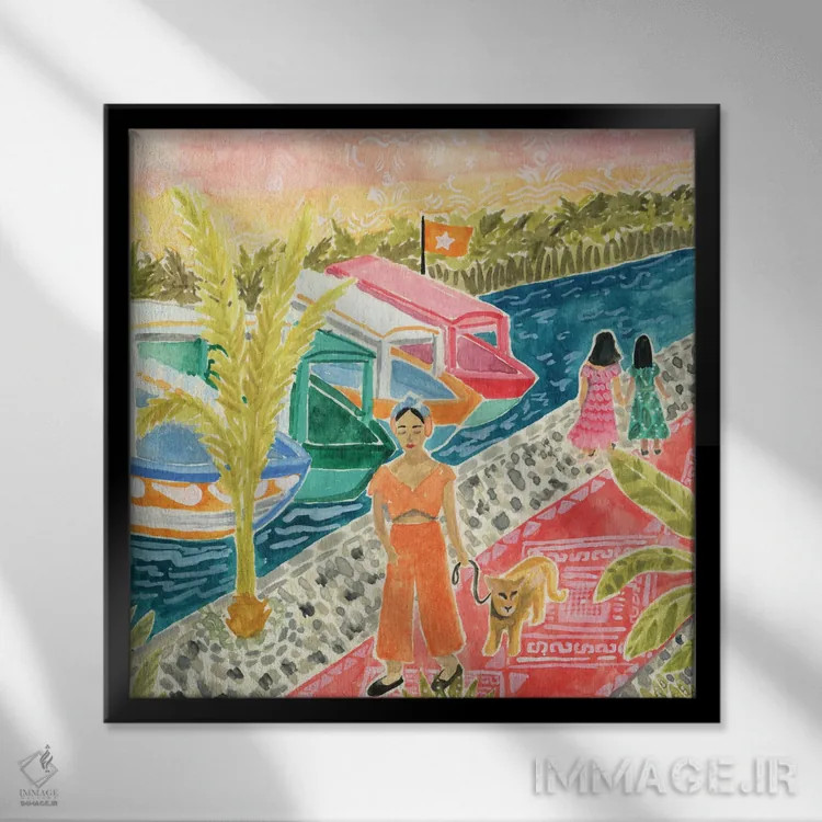 تابلو ویتنام اثر کارولین چسیا - نمای قابدار مشکی