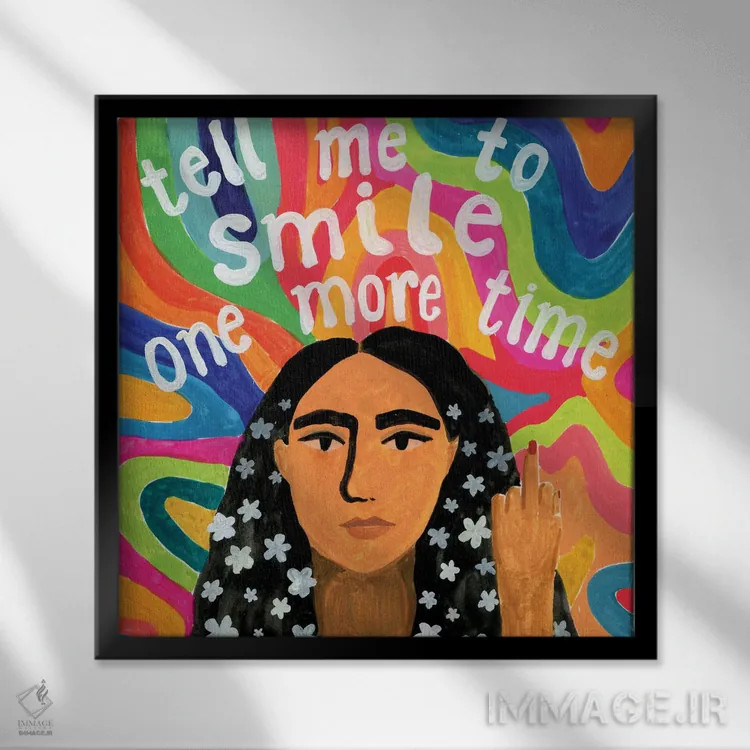 تابلو لبخند اثر کارولین چسیا - نمای قابدار مشکی