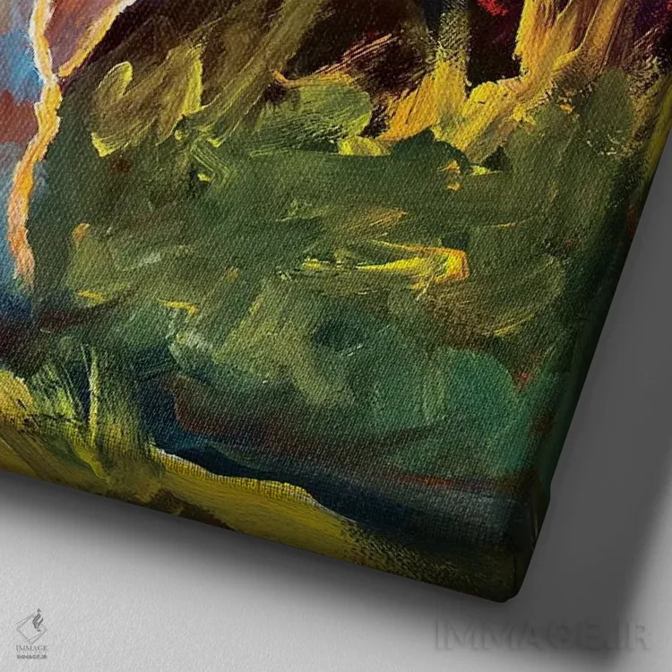 تابلو آهوچهٔ فردریکسبورگ اثر چری کریستنسن - نمای نزدیک بافت بوم