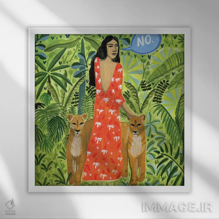 تابلو کلمهٔ مورد علاقهٔ تو اثر کارولین چسیا - نمای قابدار سفید