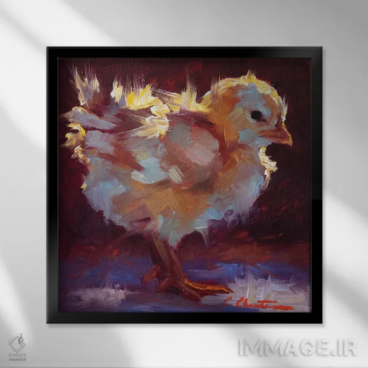 تابلو مرغک داستانی (اشاره به ژانر Chick-lit) اثر چری کریستنسن - نمای قابدار مشکی