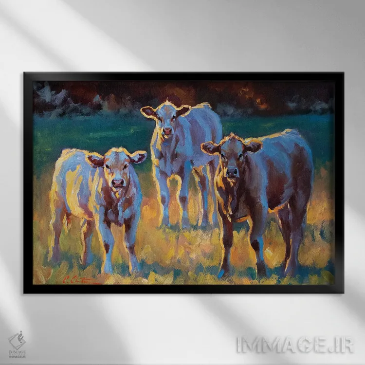 تابلو عصر در مزرعه اثر چری کریستنسن - نمای قابدار مشکی