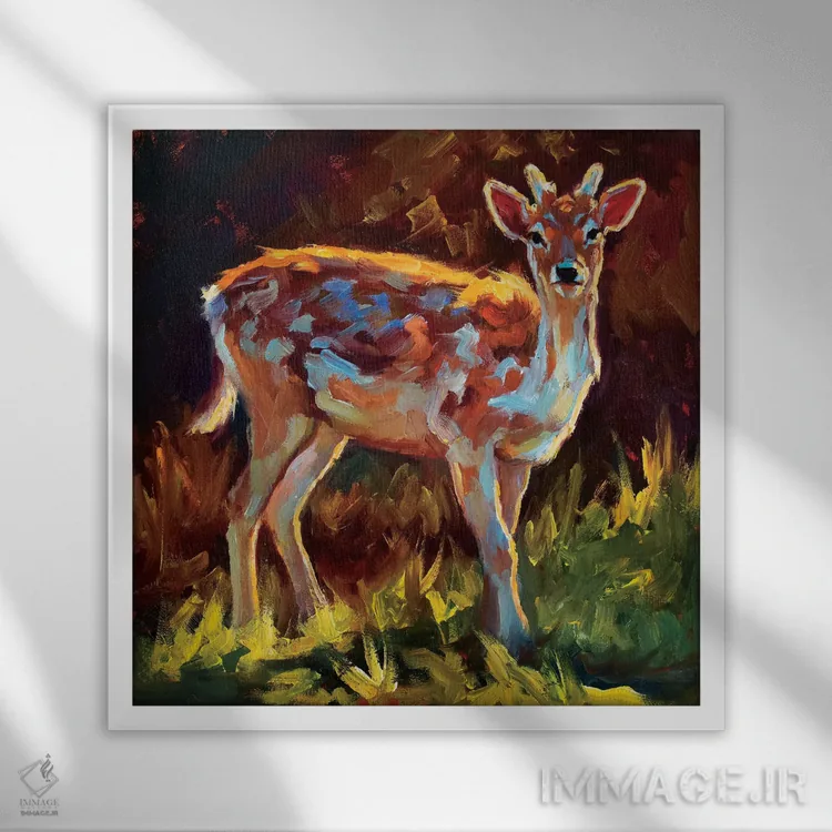 تابلو آهوچهٔ فردریکسبورگ اثر چری کریستنسن - نمای قابدار سفید