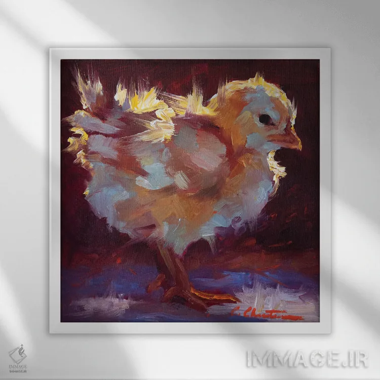 تابلو مرغک داستانی (اشاره به ژانر Chick-lit) اثر چری کریستنسن - نمای قابدار سفید