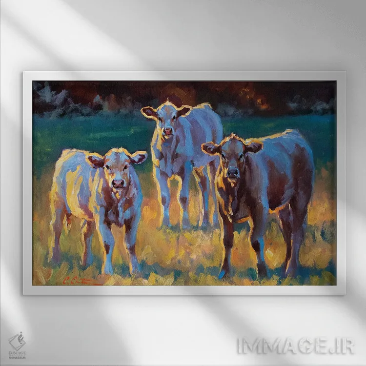 تابلو عصر در مزرعه اثر چری کریستنسن - نمای قابدار سفید