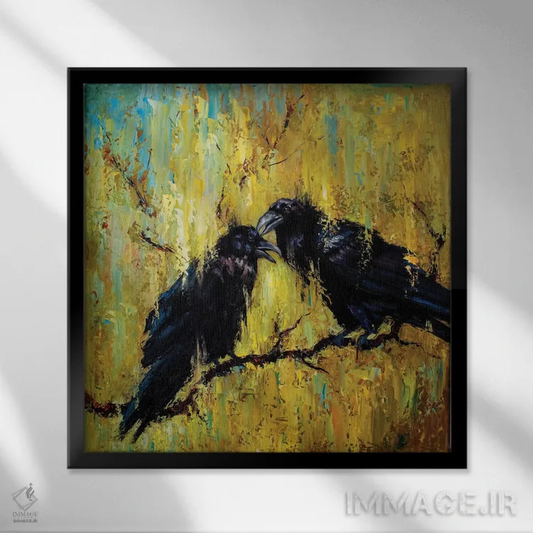 تابلو پیامآوران اوباور (اساطیر نورس) اثر چری کریستنسن - نمای قابدار مشکی