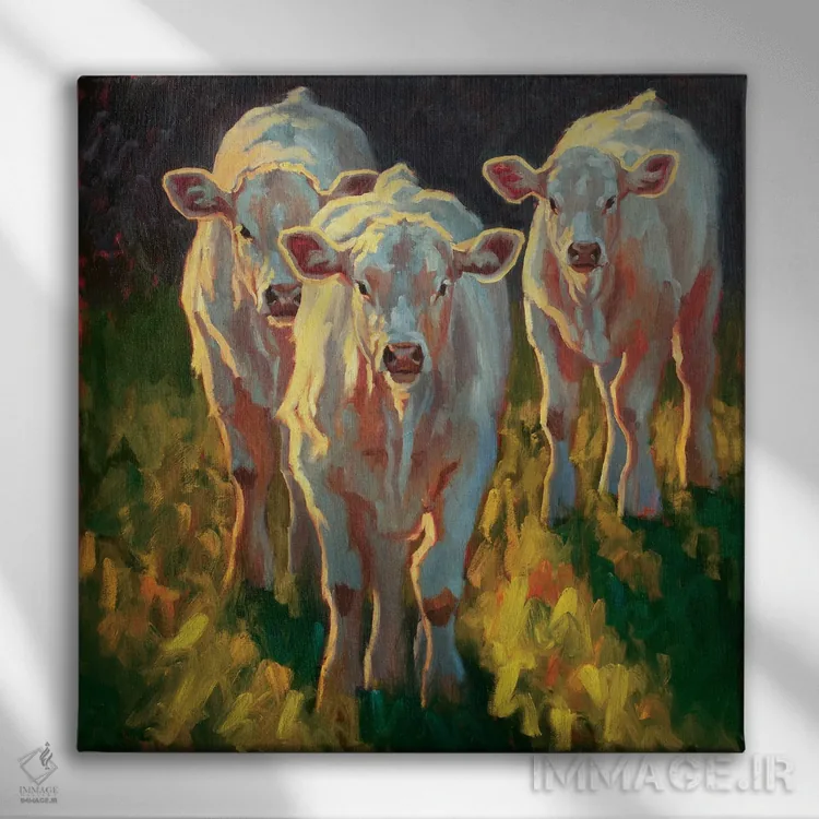 تابلو سه دوست اثر چری کریستنسن - نمای روبهرو روی دیوار