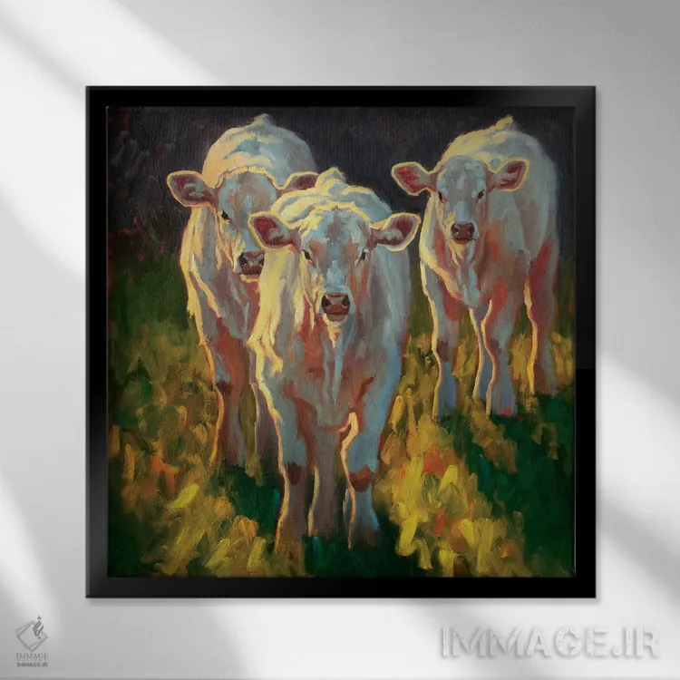 تابلو سه دوست اثر چری کریستنسن - نمای قابدار مشکی