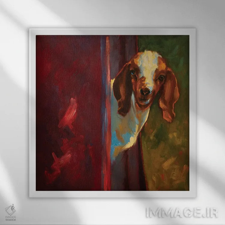 تابلو بازیهای بزها اثر چری کریستنسن - نمای قابدار سفید