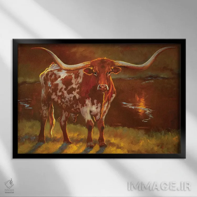 تابلو نور دیرهنگام عصر اثر چری کریستنسن - نمای قابدار مشکی