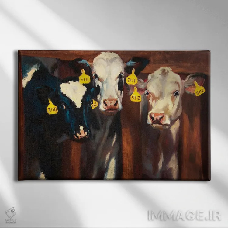 تابلو دختران شیردوش اثر چری کریستنسن - نمای روبهرو روی دیوار