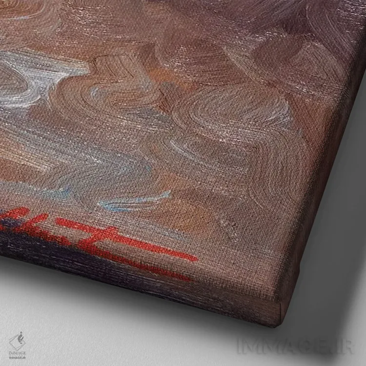 تابلو جوجه خجالتی اثر چری کریستنسن - نمای نزدیک بافت بوم