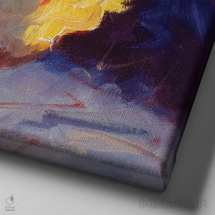 تابلو بهار اثر چری کریستنسن - نمای نزدیک بافت بوم