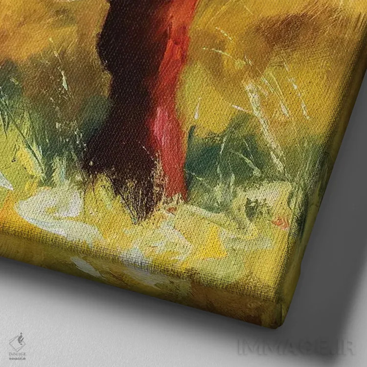 تابلو بیگناهی بهاری اثر چری کریستنسن - نمای نزدیک بافت بوم