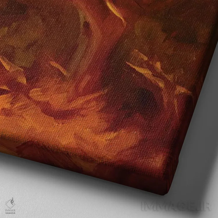 تابلو هوشیار اثر چری کریستنسن - نمای نزدیک بافت بوم