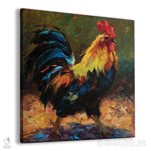 تابلو خروس دونده اثر چری کریستنسن - نمای پرسپکتیو محصول