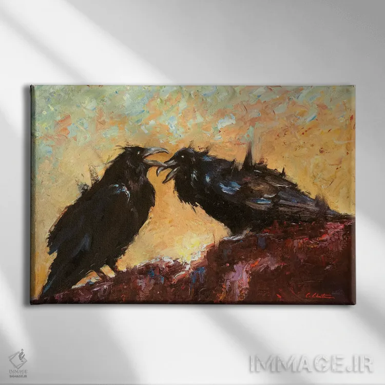 تابلو دختران شایعهپرداز اثر چری کریستنسن - نمای روبهرو روی دیوار