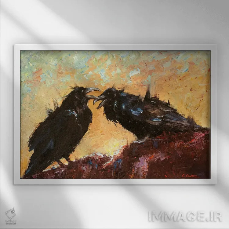 تابلو دختران شایعهپرداز اثر چری کریستنسن - نمای قابدار سفید