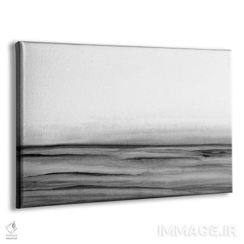 تابلو منظرهٔ دریایی مینیمال سیاه و سفید اثر جی لاندو - نمای پرسپکتیو محصول