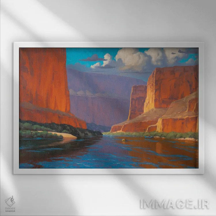 تابلو شناور بر جریان اثر کدی دیلانگ - نمای قابدار سفید