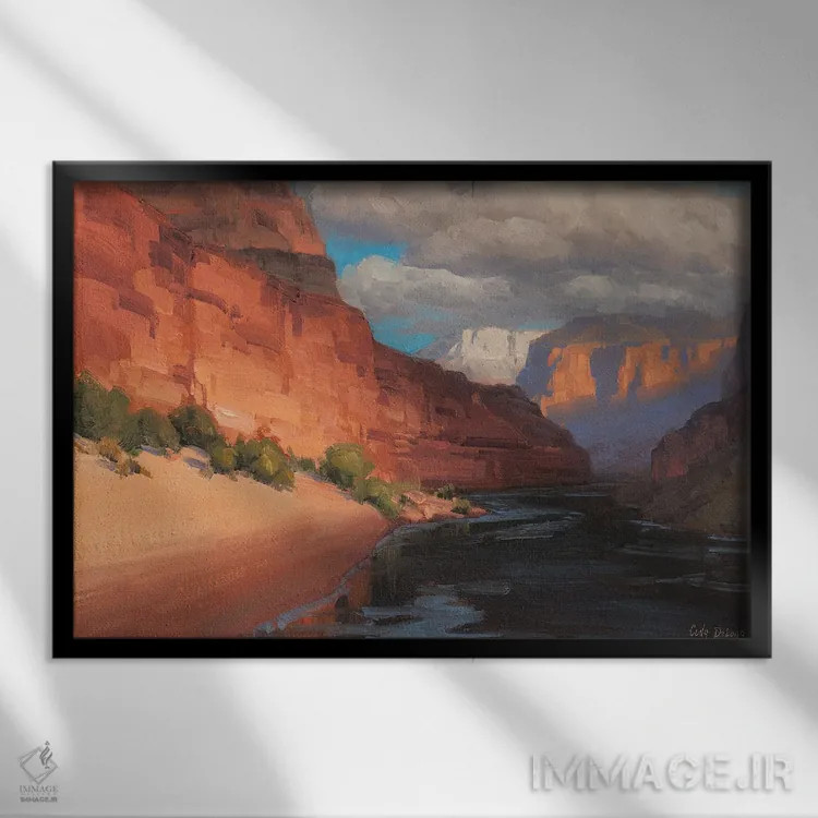 تابلو اتود برای شکارچی اثر کدی دیلانگ - نمای قابدار مشکی