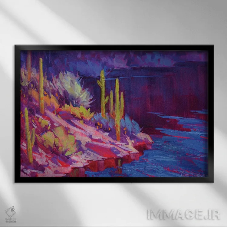 تابلو لبهٔ آب اثر کدی دیلانگ - نمای قابدار مشکی