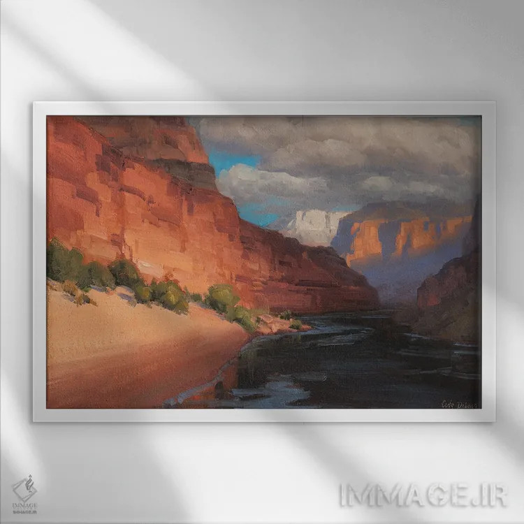 تابلو اتود برای شکارچی اثر کدی دیلانگ - نمای قابدار سفید