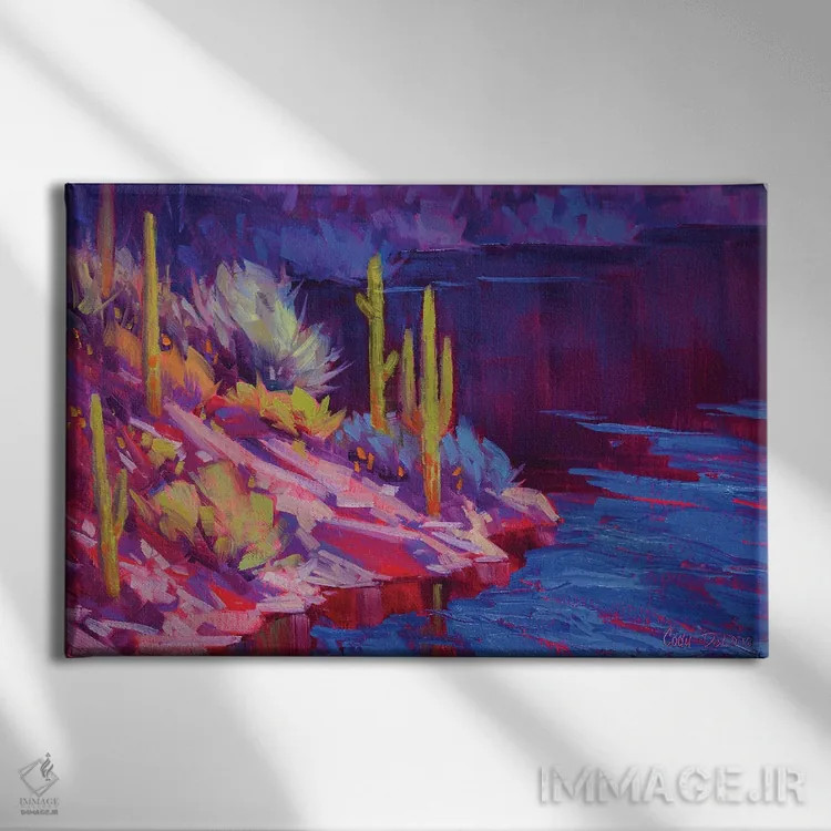 تابلو لبهٔ آب اثر کدی دیلانگ - نمای روبهرو روی دیوار