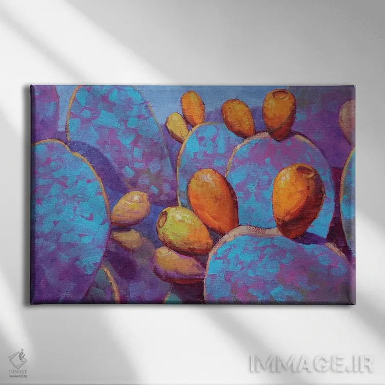 تابلو خارهای آبی اثر کدی دیلانگ - نمای روبهرو روی دیوار