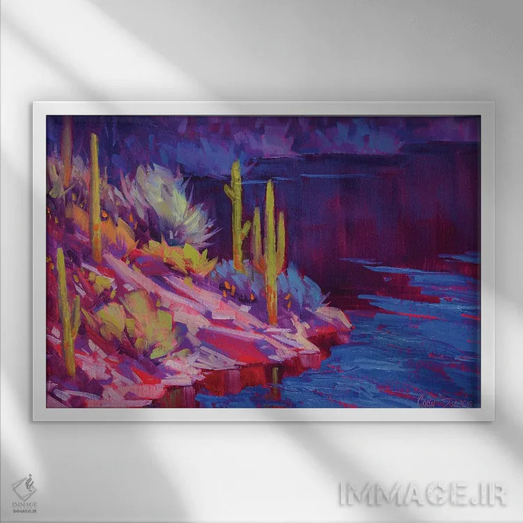 تابلو لبهٔ آب اثر کدی دیلانگ - نمای قابدار سفید