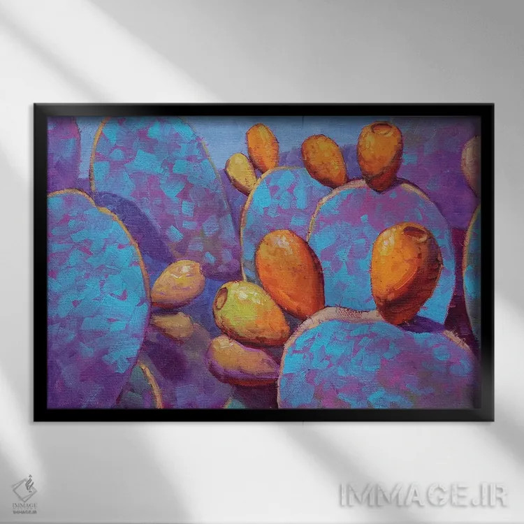 تابلو خارهای آبی اثر کدی دیلانگ - نمای قابدار مشکی