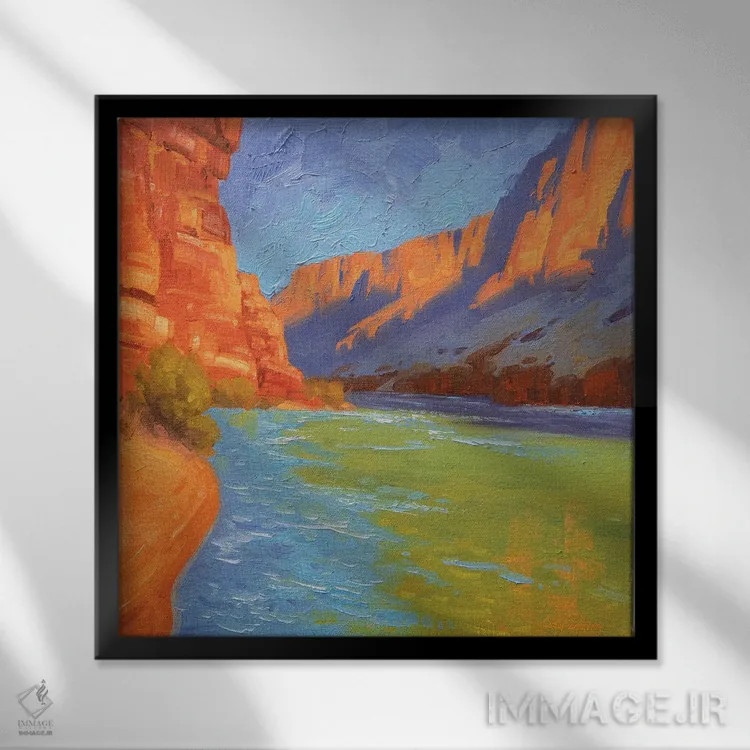 تابلو اتود برای خورشید و ماسهسنگ اثر کدی دیلانگ - نمای قابدار مشکی