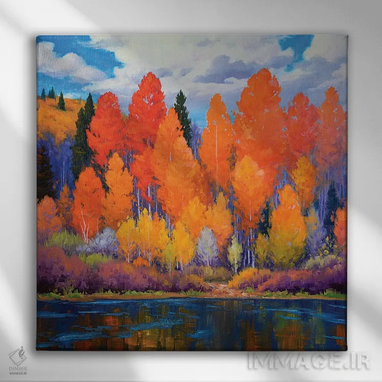 تابلو رنگهای ارتفاعات اثر کدی دیلانگ - نمای روبهرو روی دیوار