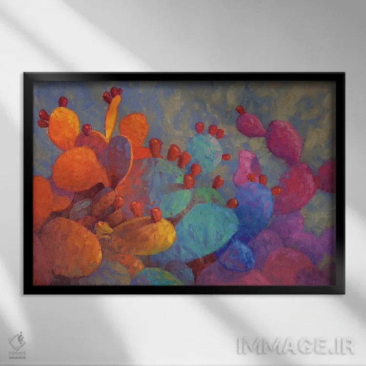 تابلو آرامش در رنگ اثر کدی دیلانگ - نمای قابدار مشکی