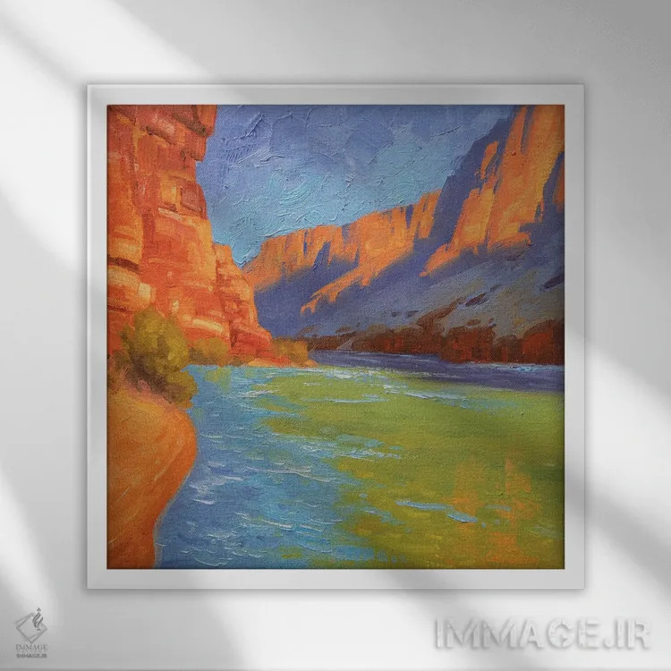 تابلو اتود برای خورشید و ماسهسنگ اثر کدی دیلانگ - نمای قابدار سفید