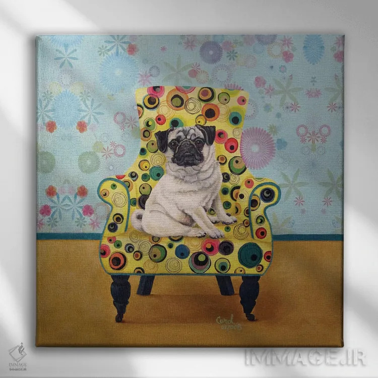 تابلو پاگ خالخالی اثر کارول دیلون - نمای روبهرو روی دیوار