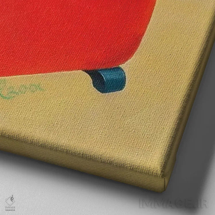 تابلو گریت باور روی زمینه نارنجی (نوعی سگ) اثر کارول دیلون - نمای نزدیک بافت بوم