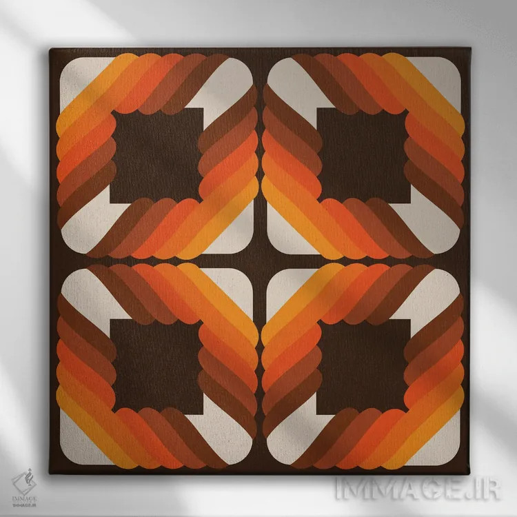 تابلو مربع مادربزرگ (بافتنی) اثر دیزاینز سرکا ۷۸ - نمای روبهرو روی دیوار