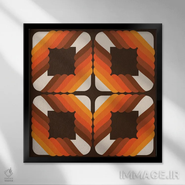 تابلو مربع مادربزرگ (بافتنی) اثر دیزاینز سرکا ۷۸ - نمای قابدار مشکی