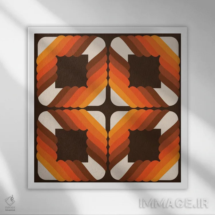 تابلو مربع مادربزرگ (بافتنی) اثر دیزاینز سرکا ۷۸ - نمای قابدار سفید