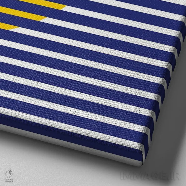 تابلو خورشید دو نیم پرتقالی اثر دیزاینز سرکا ۷۸ - نمای نزدیک بافت بوم