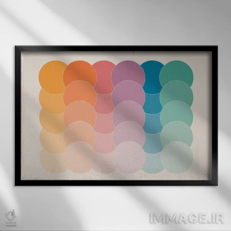 تابلو نقطههای بوکا اثر دیزاینز سرکا ۷۸ - نمای قابدار مشکی