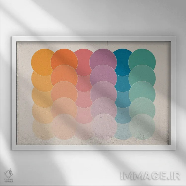 تابلو نقطههای بوکا اثر دیزاینز سرکا ۷۸ - نمای قابدار سفید