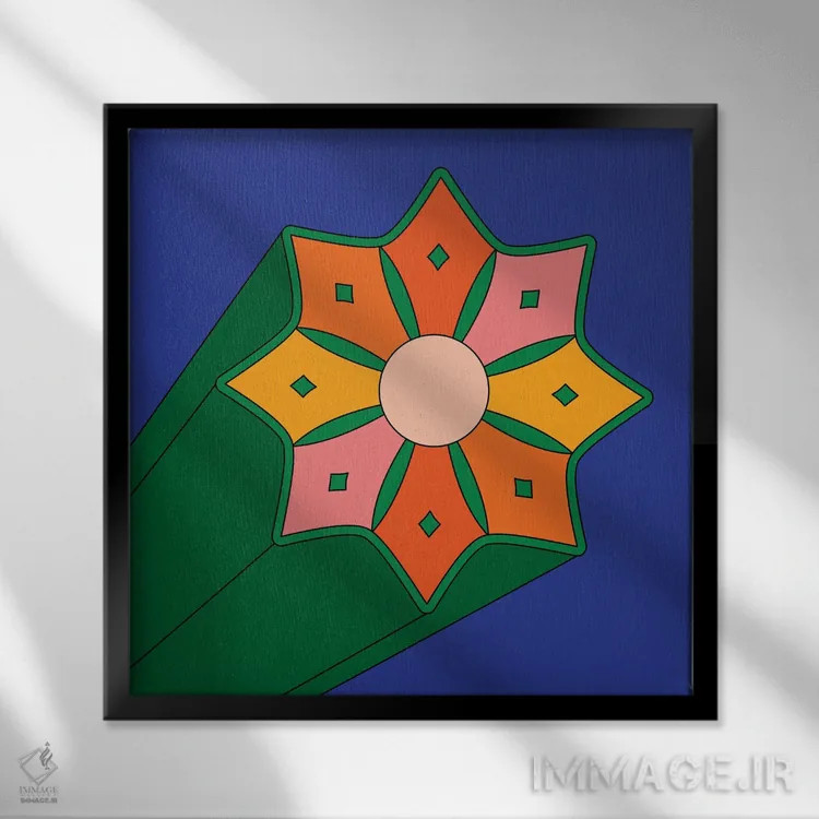 تابلو درخشش تابستانی ستاره اثر دیزاینز سرکا ۷۸ - نمای قابدار مشکی