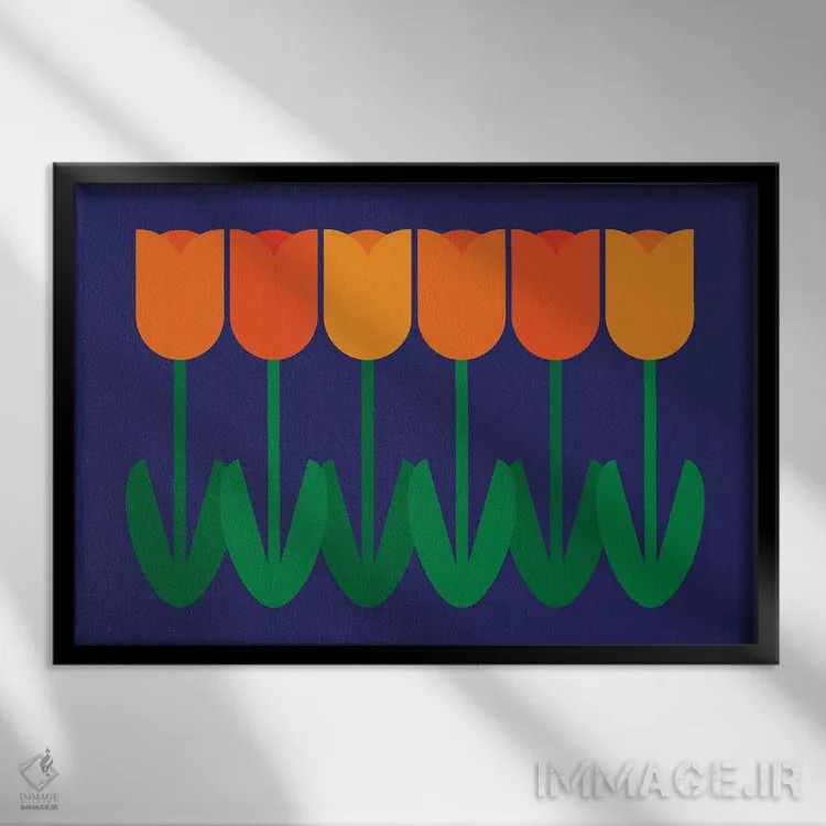 تابلو لالهها اثر دیزاینز سرکا ۷۸ - نمای قابدار مشکی