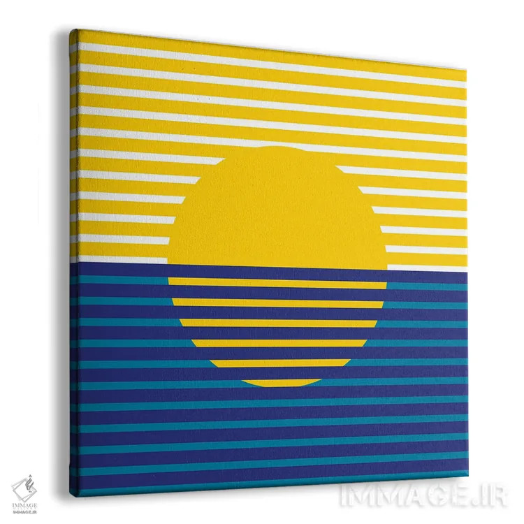 تابلو خورشید دو نیم زرد اثر دیزاینز سرکا ۷۸ - نمای پرسپکتیو محصول