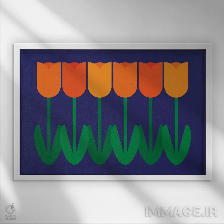 تابلو لالهها اثر دیزاینز سرکا ۷۸ - نمای قابدار سفید